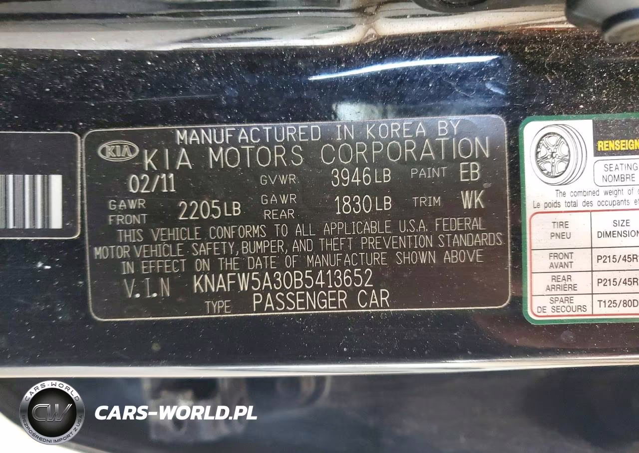 2011 Kia Forte5 Sx VIN:KNAFW5A30B5413652 - 13