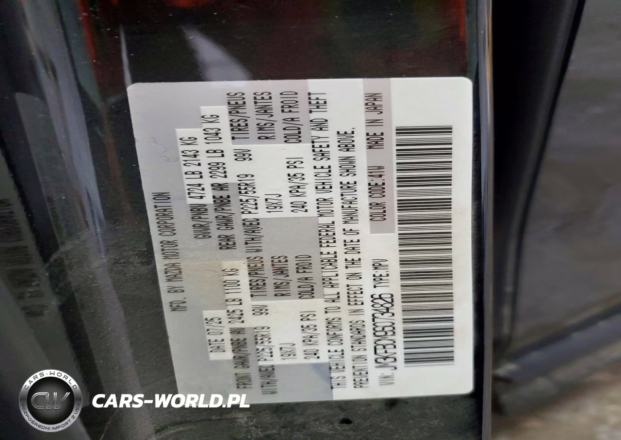 2025 Mazda Cx-5 Preferred VIN:JM3KFBCM9S0734826 - 12