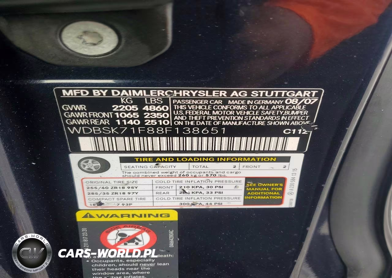 2008 Mercedes-Benz Sl 550 VIN:WDBSK71F88F138651 - 12