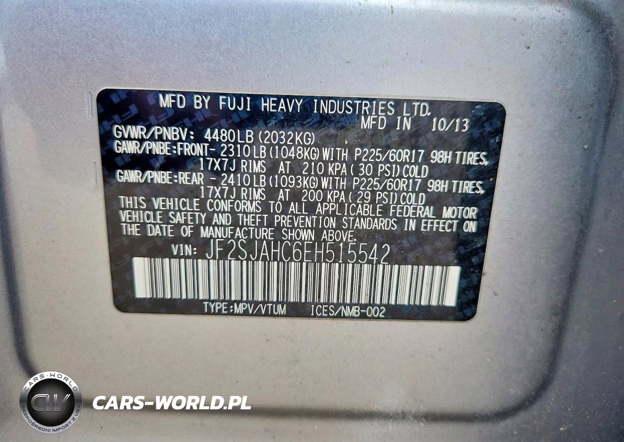 2014 Subaru Forester 2.5I Limited VIN:JF2SJAHC6EH515542 - 12