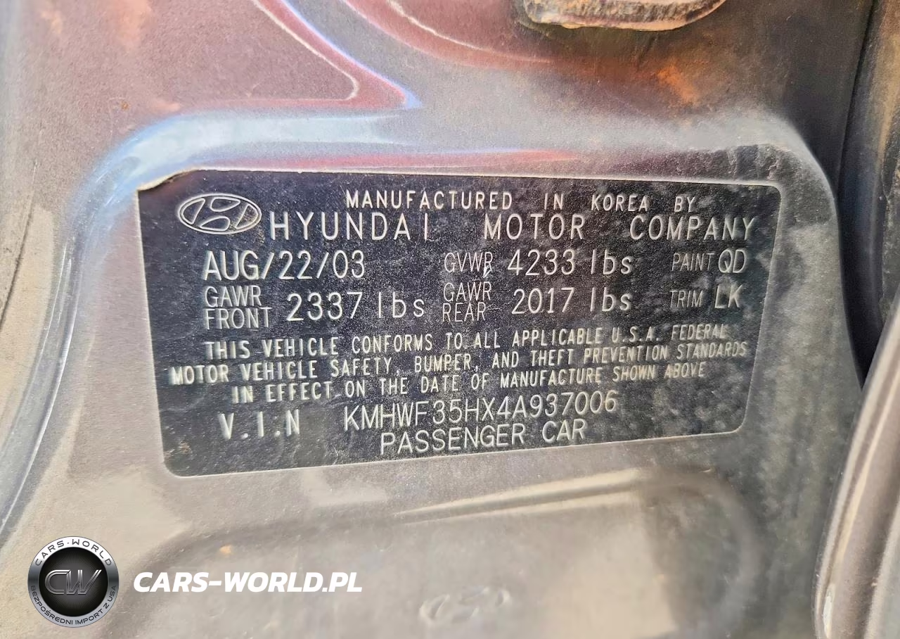 2004 Hyundai Sonata Gls VIN:KMHWF35HX4A937006 - 13