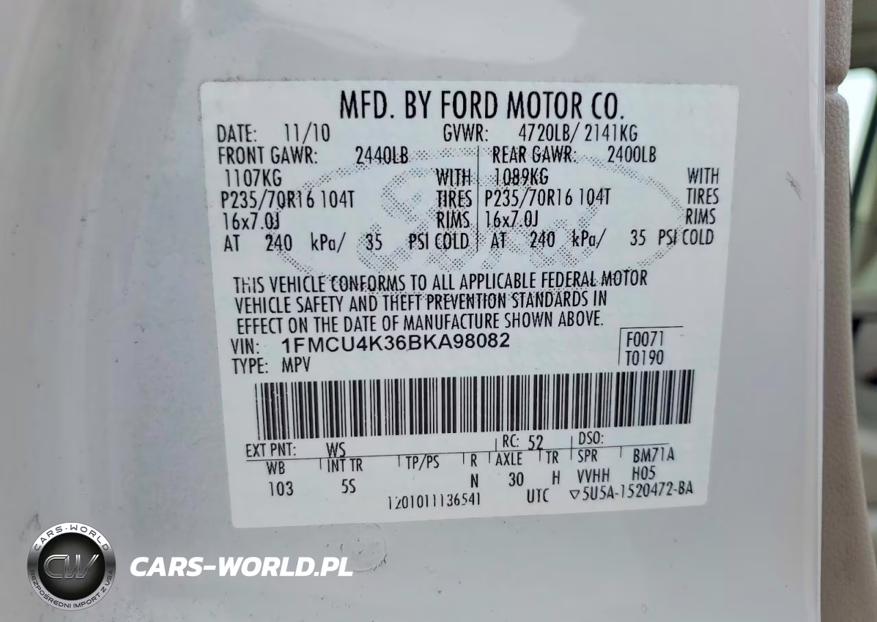 2011 Ford Escape Hybrid VIN:1FMCU4K36BKA98082 - 12