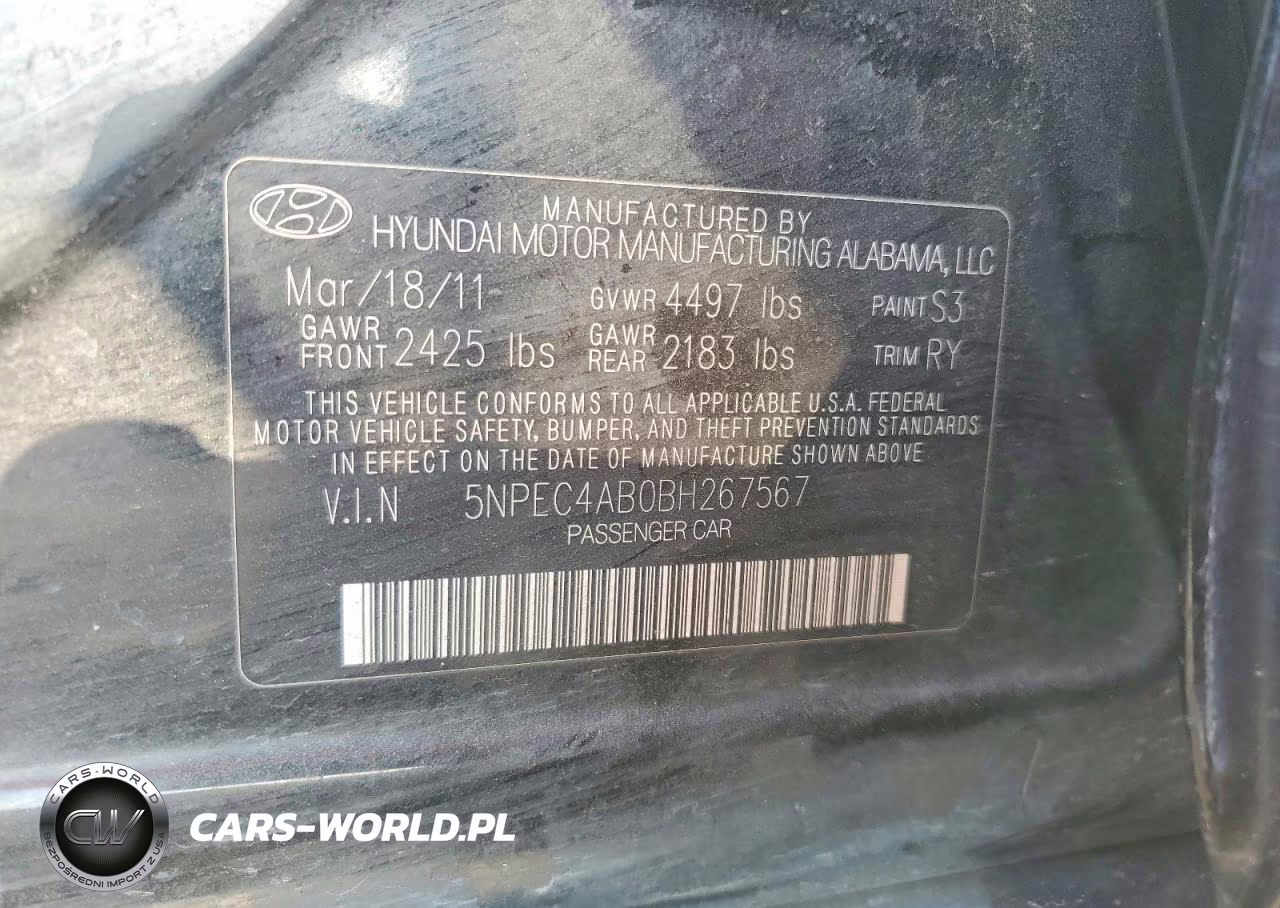 2011 Hyundai Sonata Limited 2.0T VIN:5NPEC4AB0BH267567 - 12