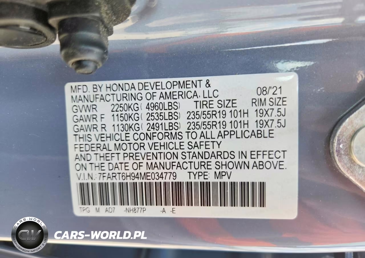 2021 Honda Cr-V Touring VIN:7FART6H94ME034779 - 13