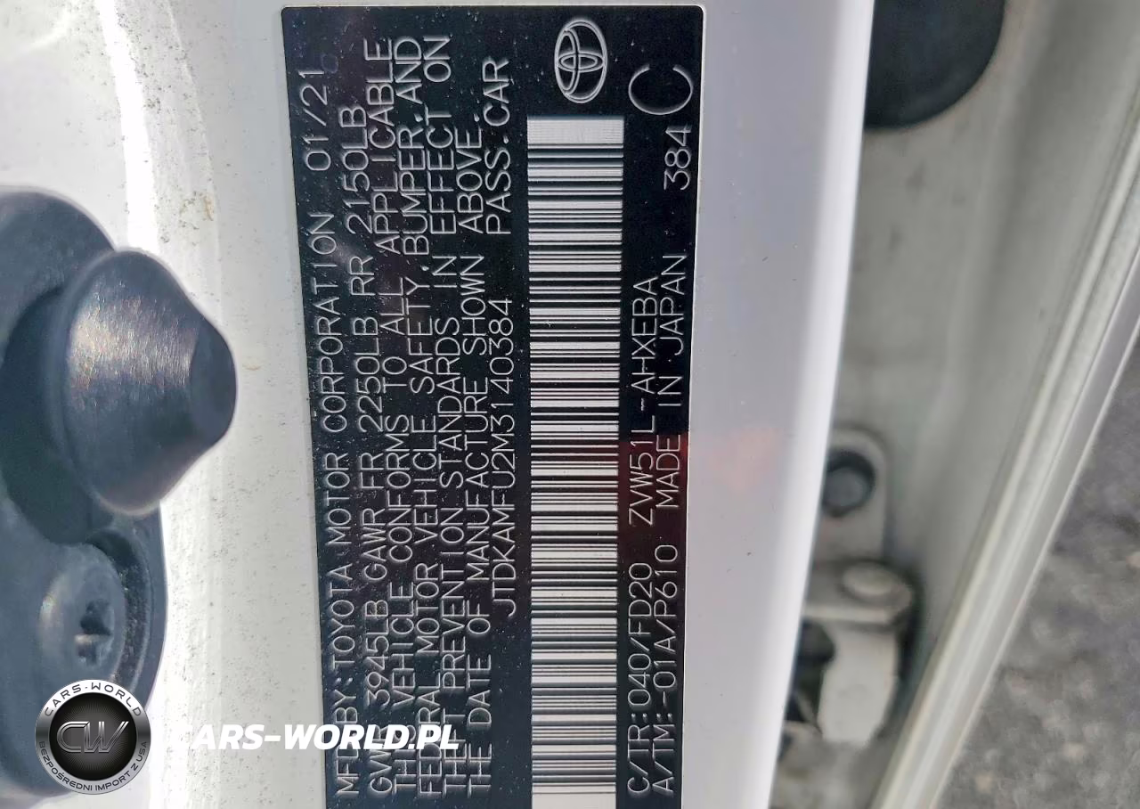 2021 Toyota Prius Le VIN:JTDKAMFU2M3140384 - 12