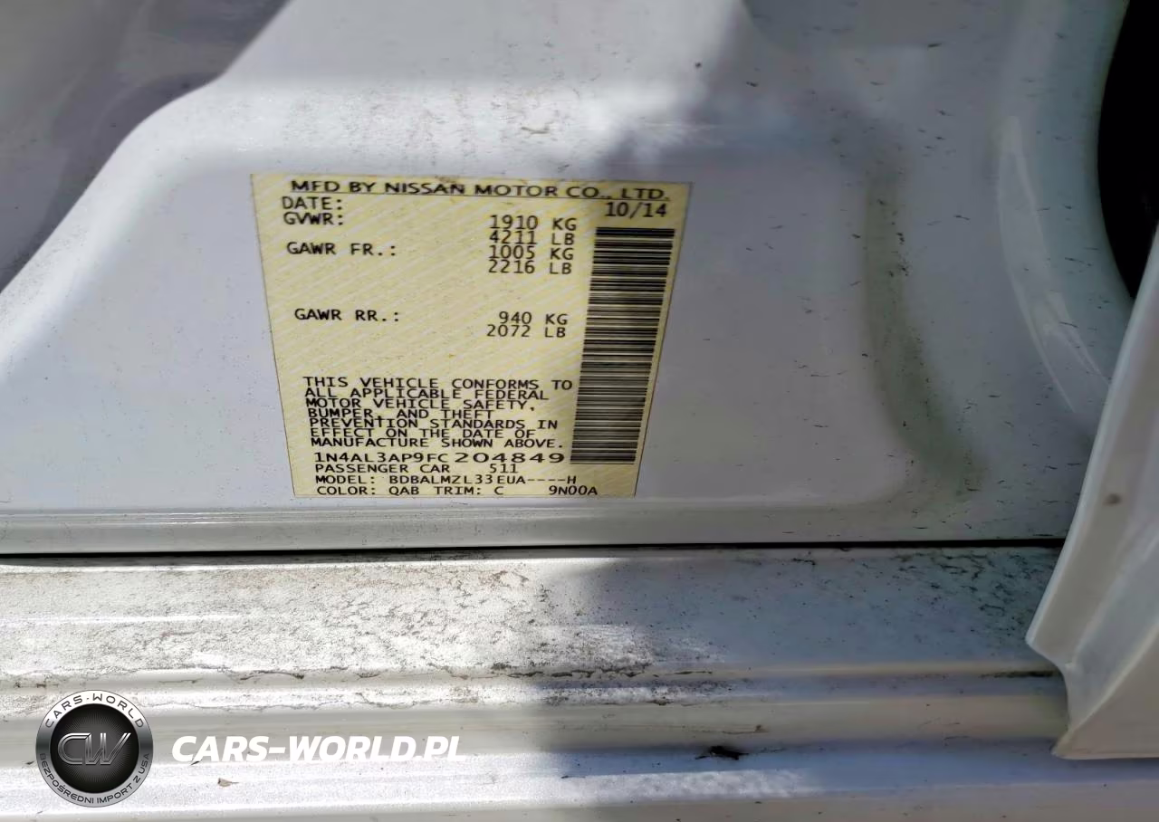 2015 Nissan Altima 2.5 Sv VIN:1N4AL3AP9FC204849 - 12