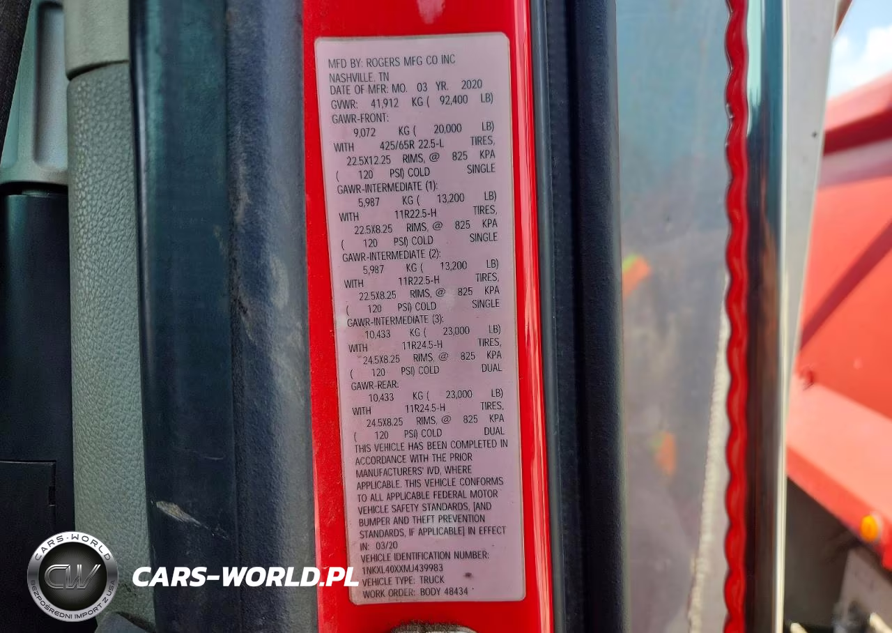 2021 Kenworth T880 Dump Truck VIN:1NKZL40XXMJ439983 - 12