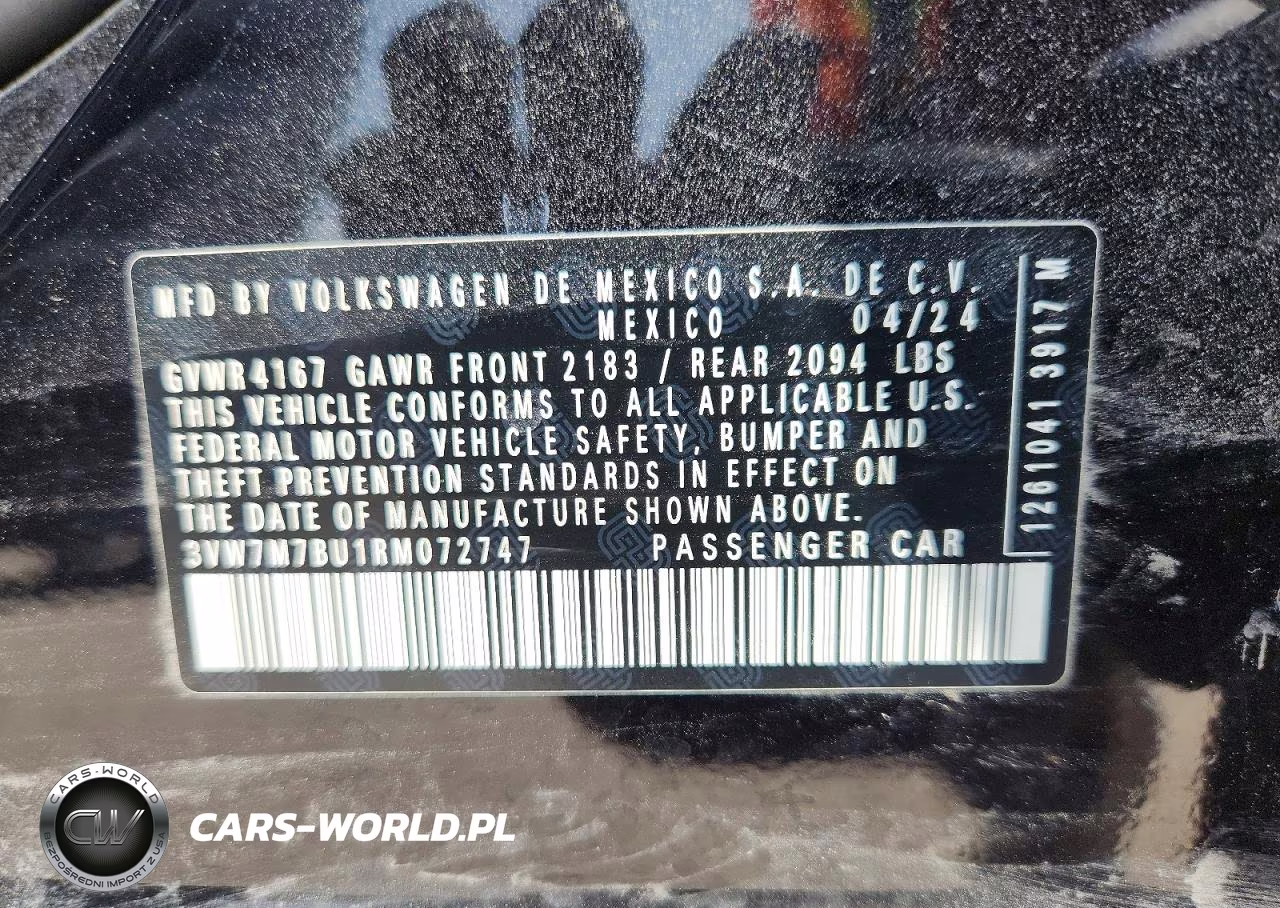 2024 Volkswagen Jetta Se VIN:3VW7M7BU1RM072747 - 12