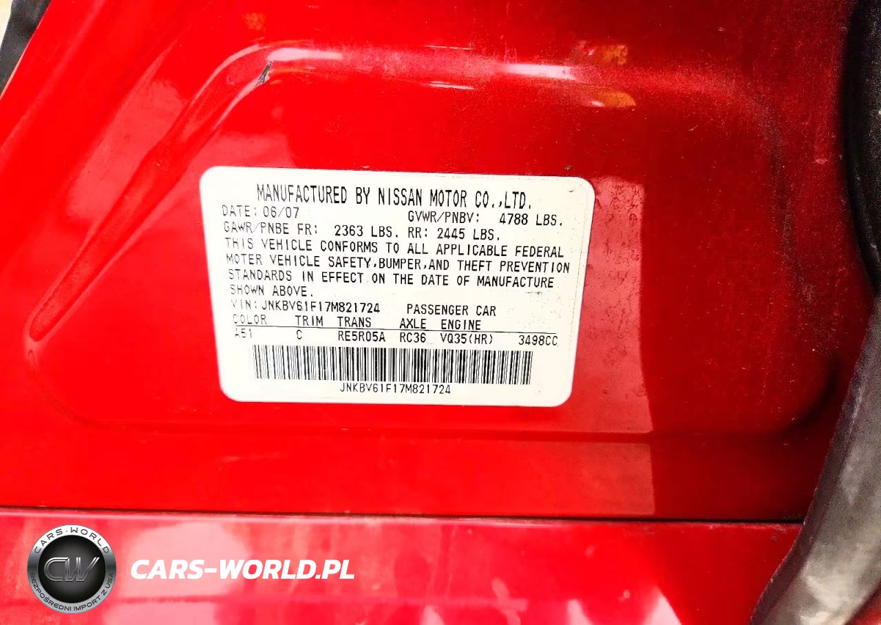 2007 Infiniti G35 X VIN:JNKBV61F17M821724 - 12