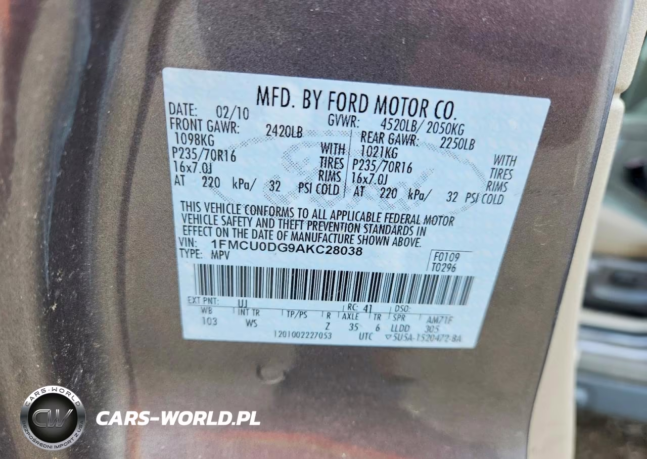 2010 Ford Escape Xlt VIN:1FMCU0DG9AKC28038 - 13
