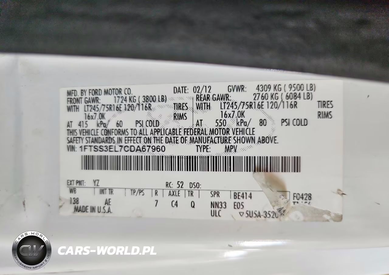 2012 Ford E350 Delivery Van VIN:1FTSS3EL7CDA67960 - 13