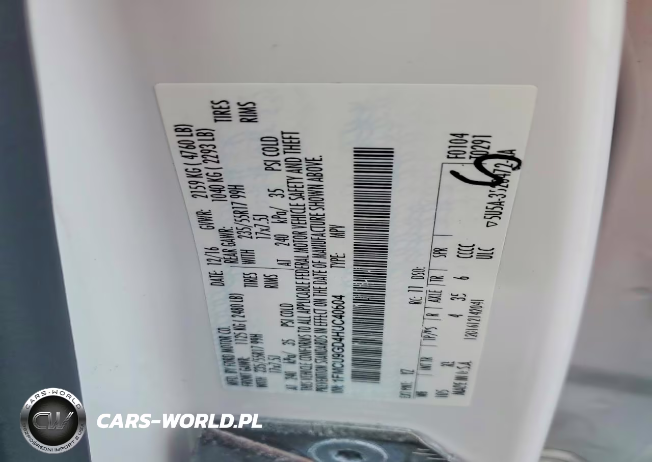 2017 Ford Escape Se VIN:1FMCU9GD4HUC40604 - 12