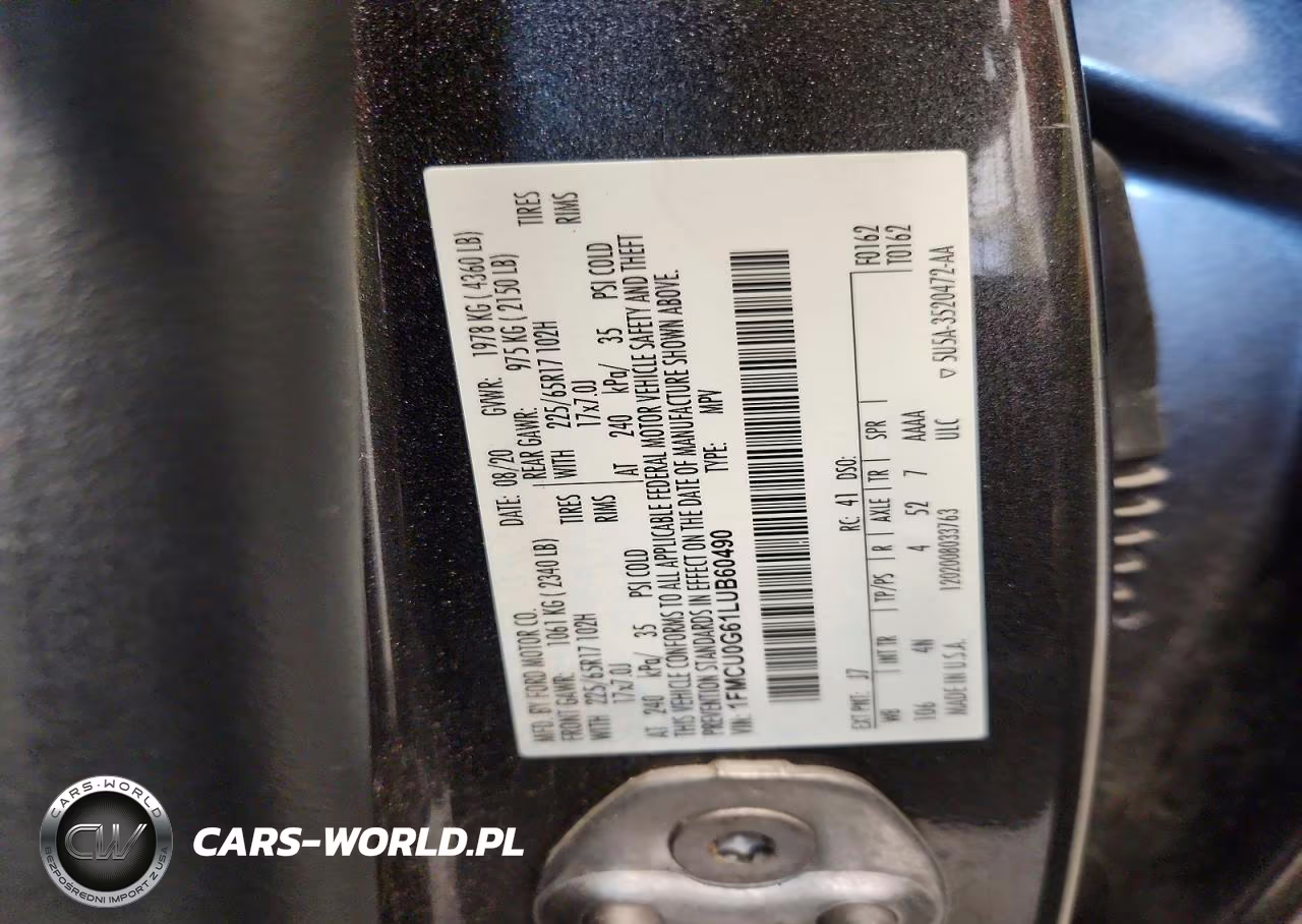 2020 Ford Escape Se VIN:1FMCU0G61LUB60490 - 13