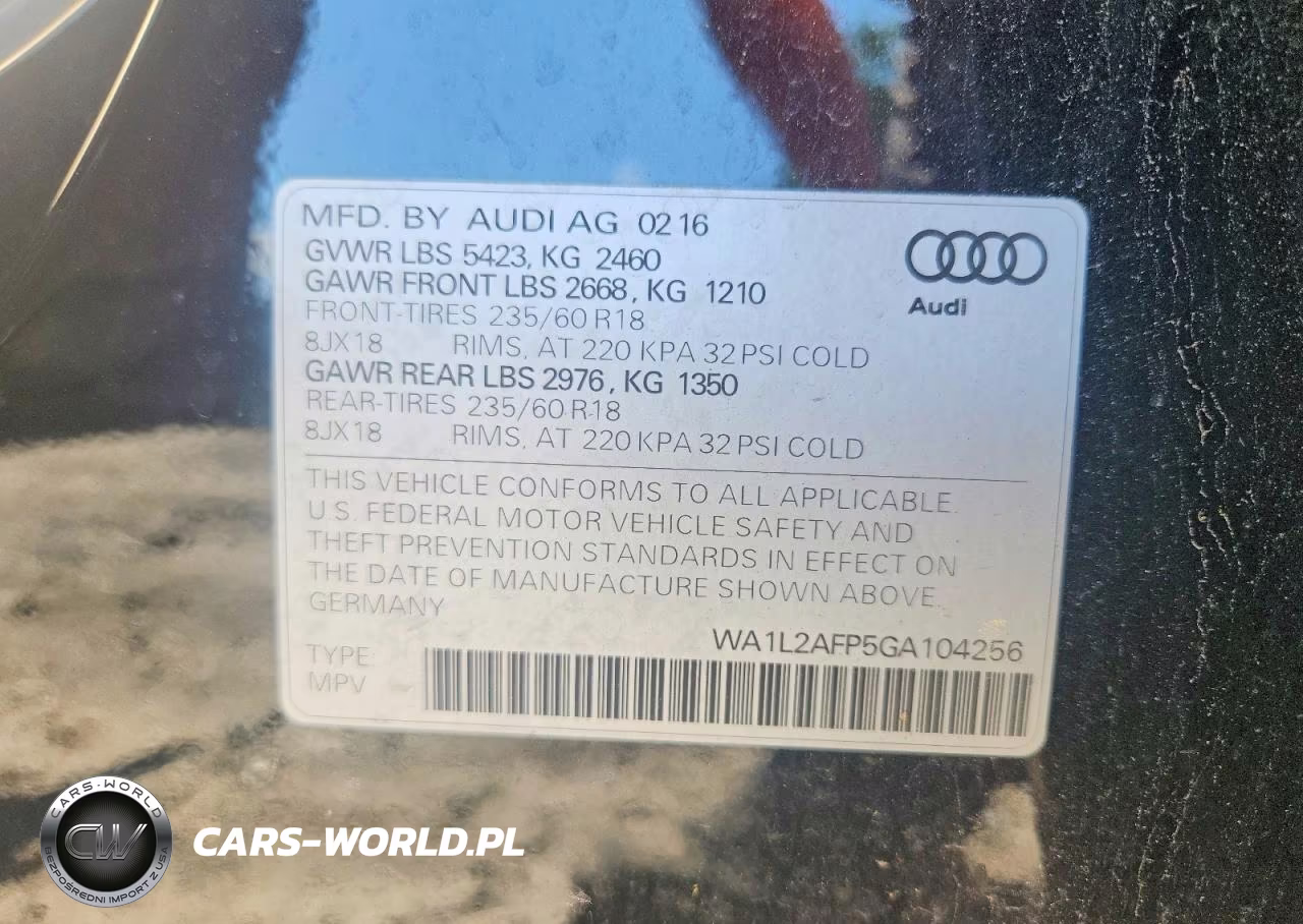 2016 Audi Q5 Premium Plus VIN:WA1L2AFP5GA104256 - 13