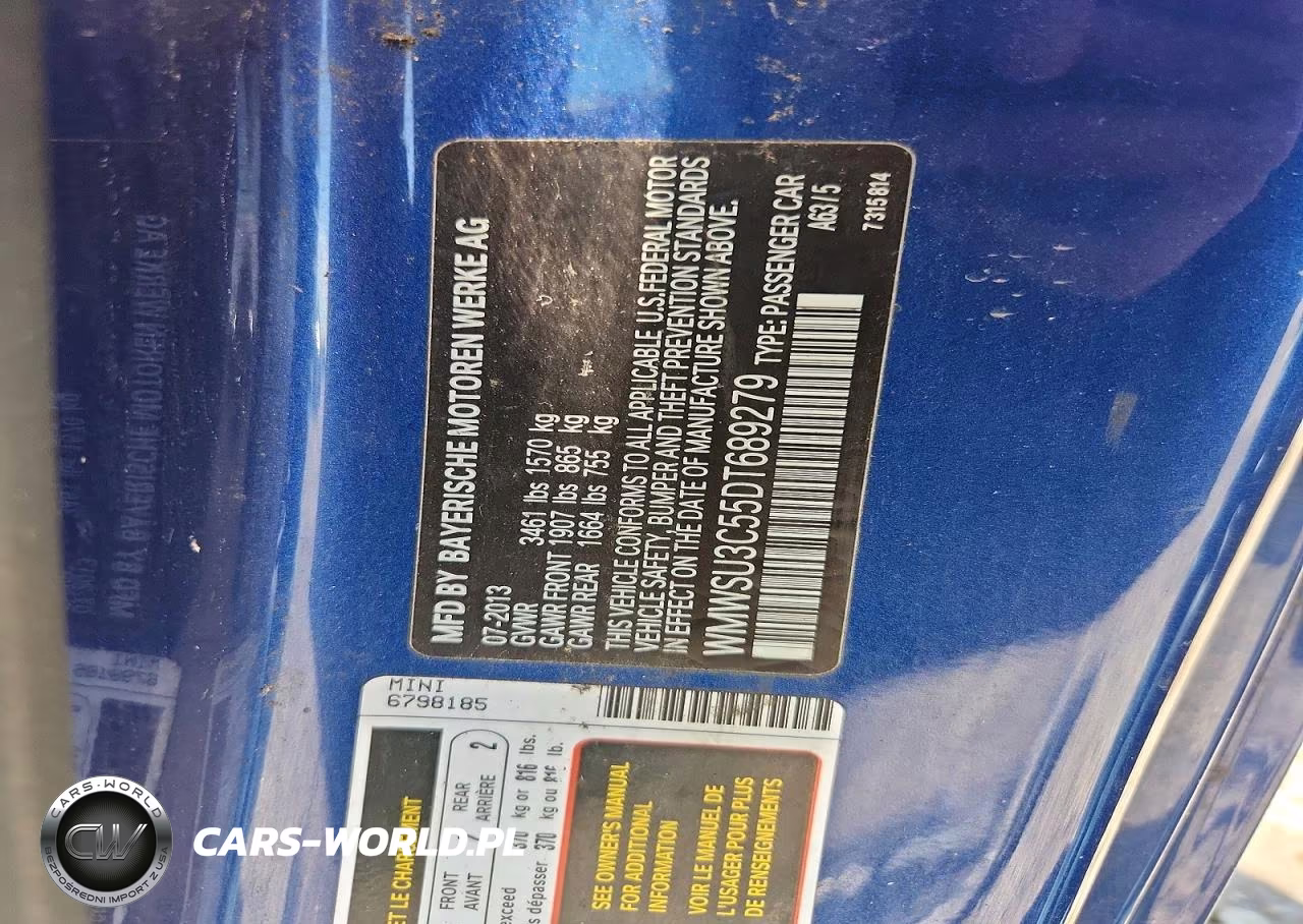 2013 Mini Cooper VIN:WMWSU3C55DT689279 - 12