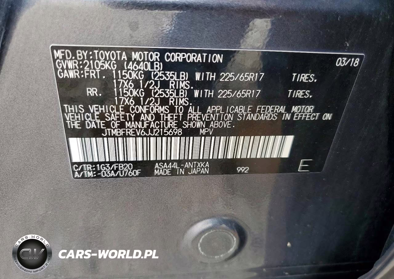 2018 Toyota Rav4 Le VIN:JTMBFREV6JJ215698 - 12