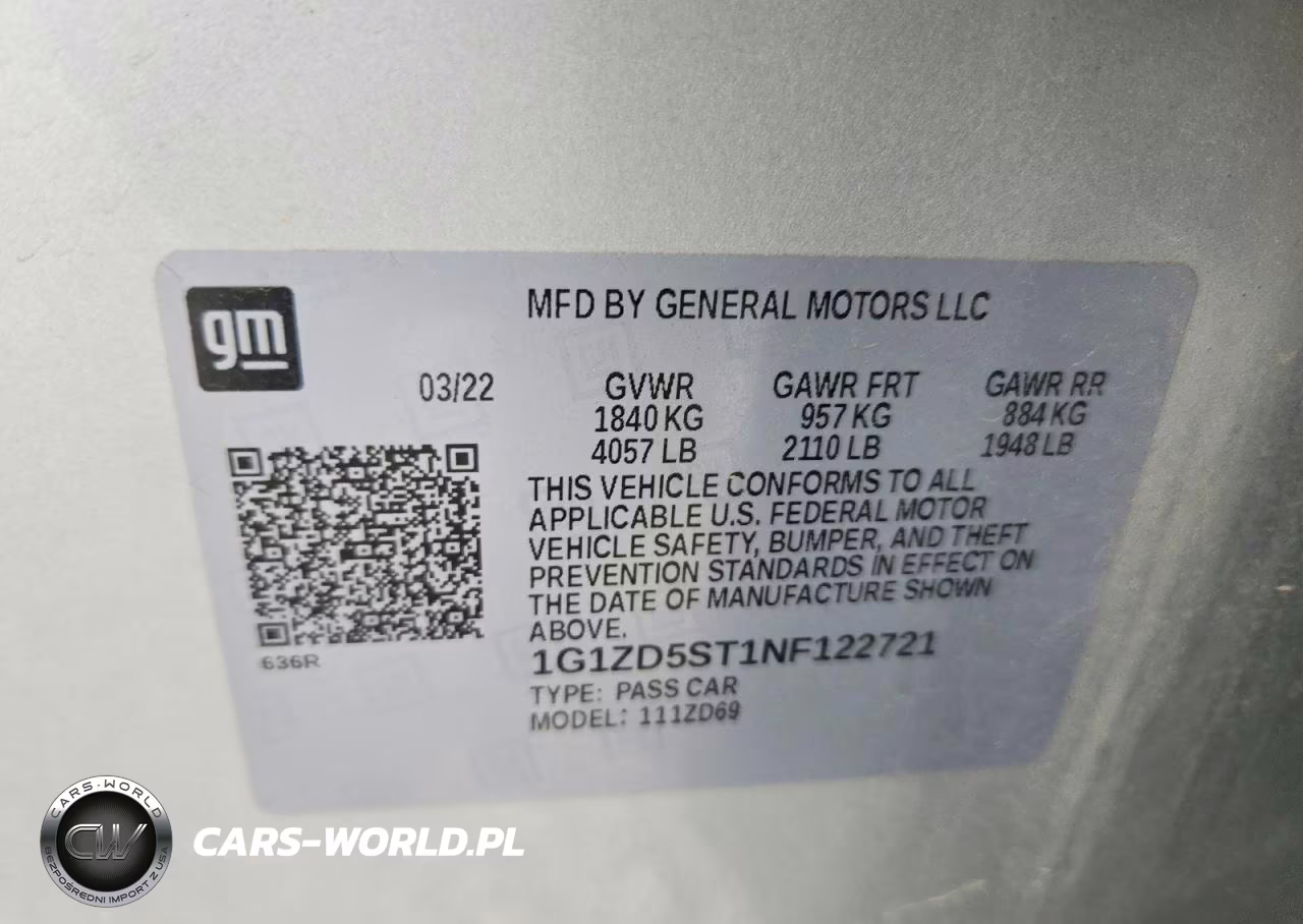 2022 Chevrolet Malibu Ls VIN:1G1ZD5ST1NF122721 - 12