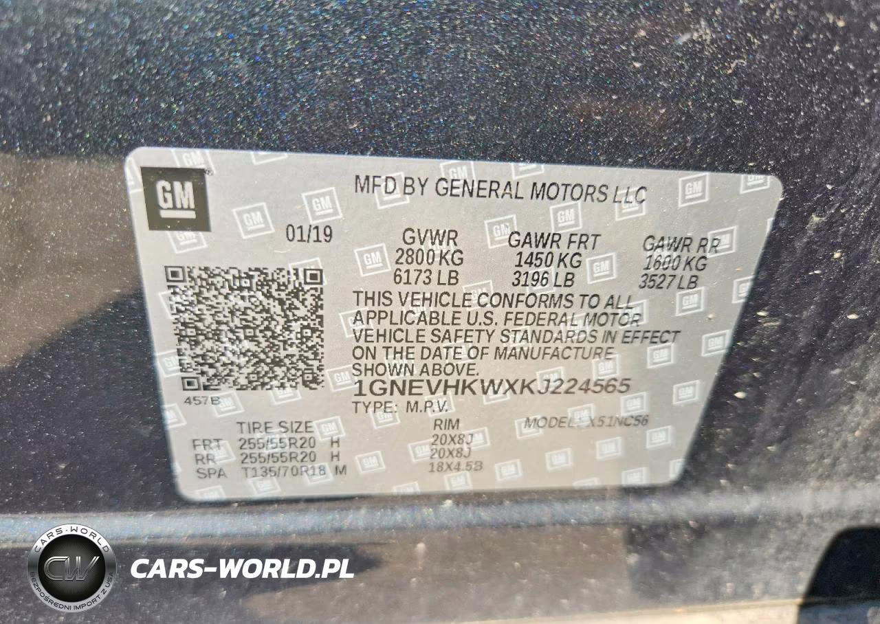2019 Chevrolet Traverse Lt VIN:1GNEVHKWXKJ224565 - 14