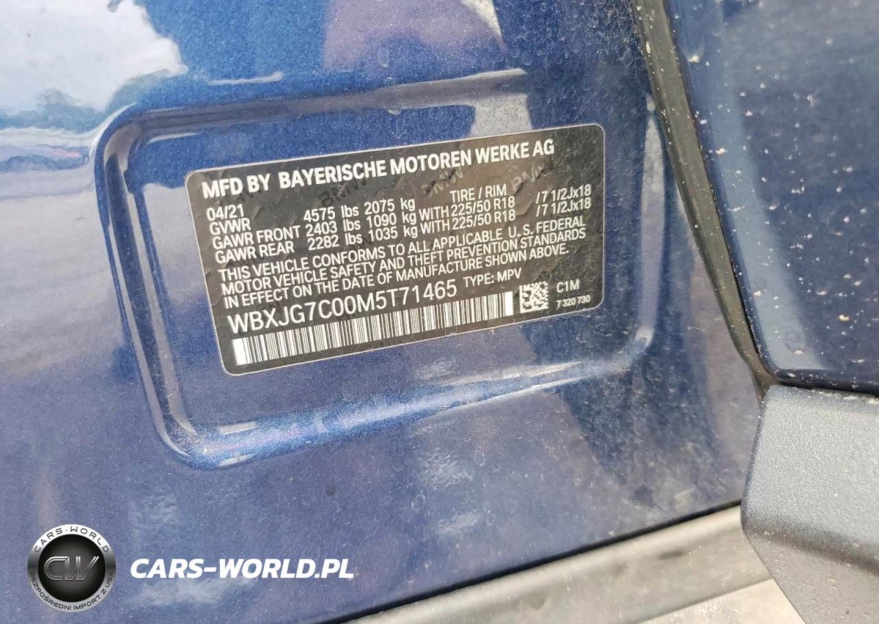 2021 BMW X1 Sdrive28I VIN:WBXJG7C00M5T71465 - 12