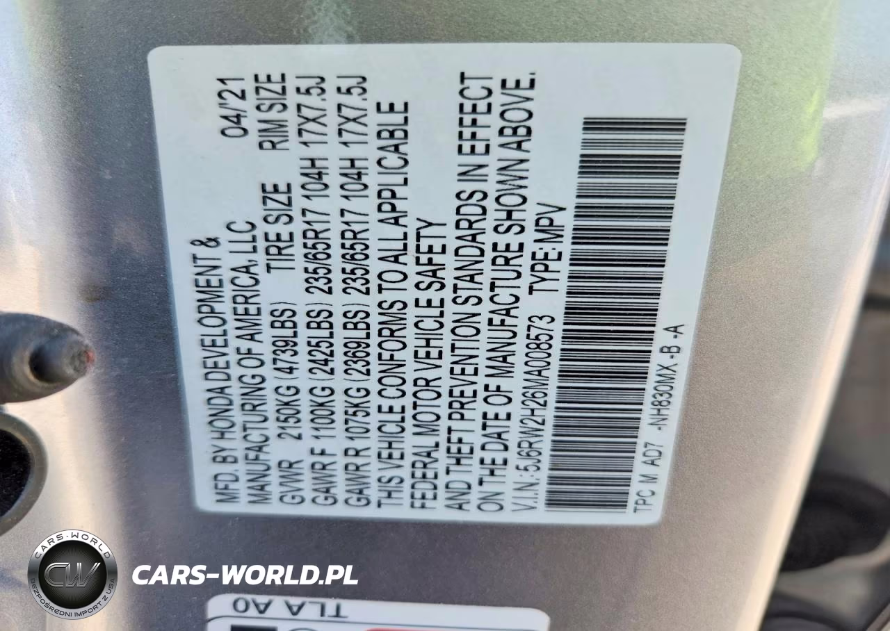 2021 Honda Cr-V Lx VIN:5J6RW2H26MA008573 - 14