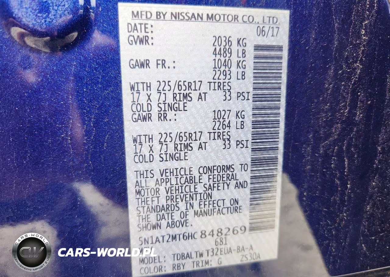 2017 Nissan Rogue Sv VIN:5N1AT2MT6HC848269 - 14