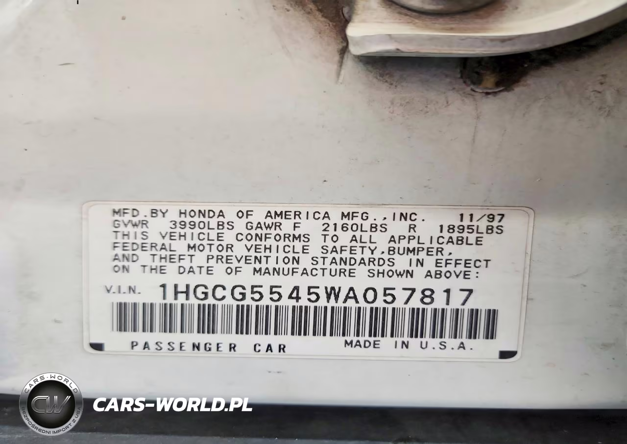 1998 Honda Accord Lx VIN:1HGCG5545WA057817 - 12