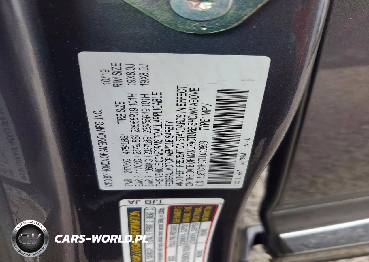 2020 Acura Rdx VIN:5J8TC1H37LL010893 - 13