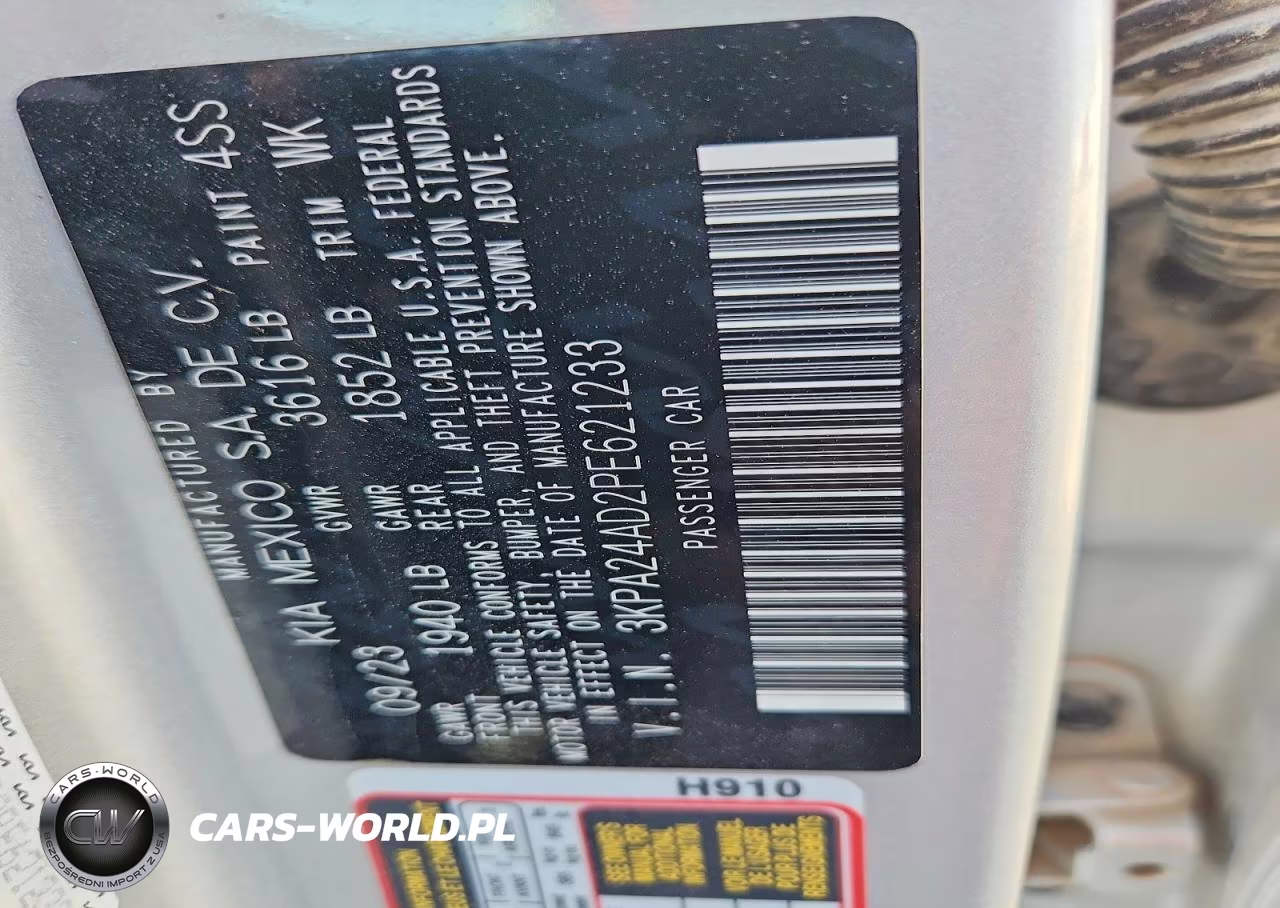 2023 Kia Rio S VIN:3KPA24AD2PE621233 - 12