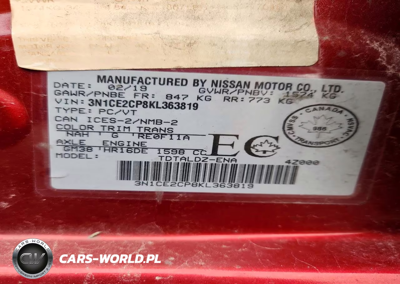 2019 Nissan Versa Note S VIN:3N1CE2CP8KL363819 - 12