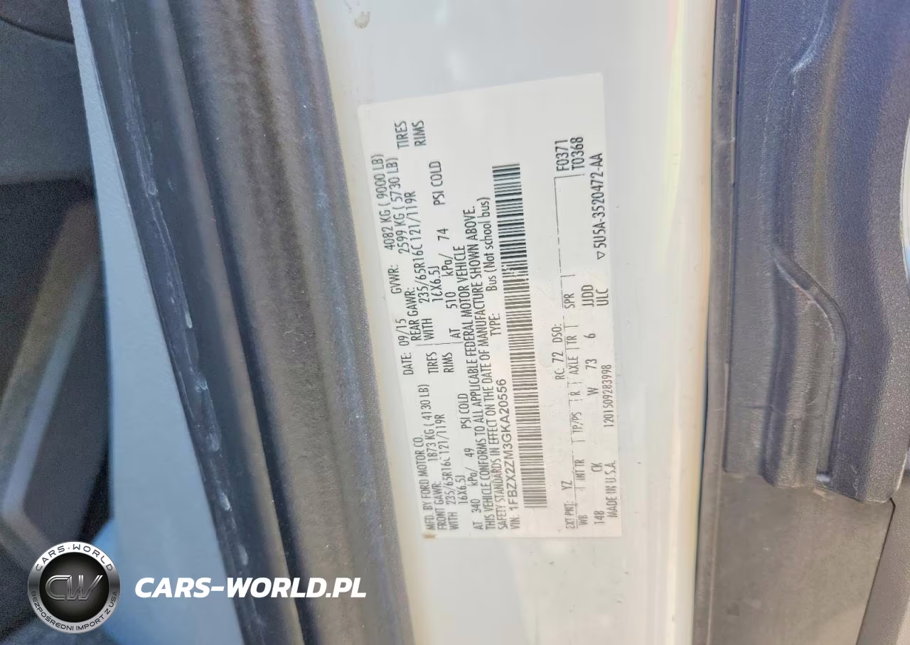2016 Ford Transit T-350 VIN:1FBZX2ZM3GKA20556 - 14