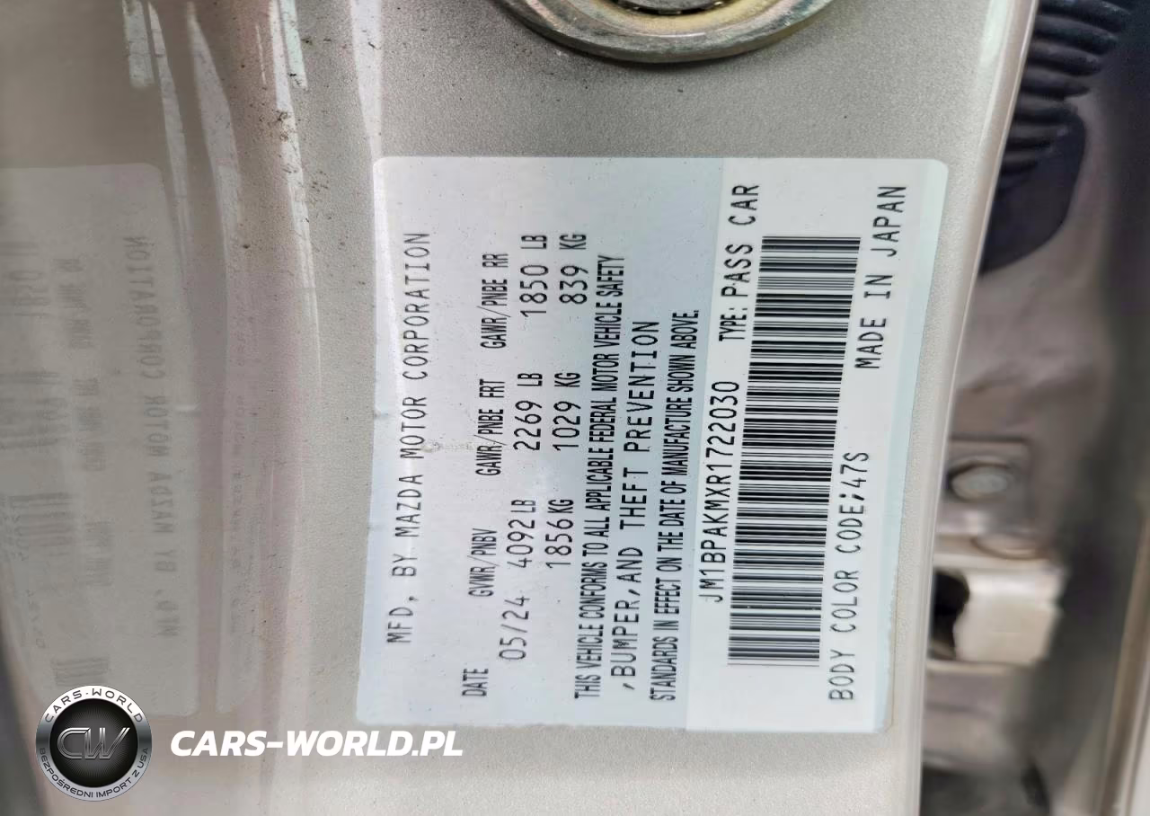 2024 Mazda 3 Select Sport VIN:JM1BPAKMXR1722030 - 13