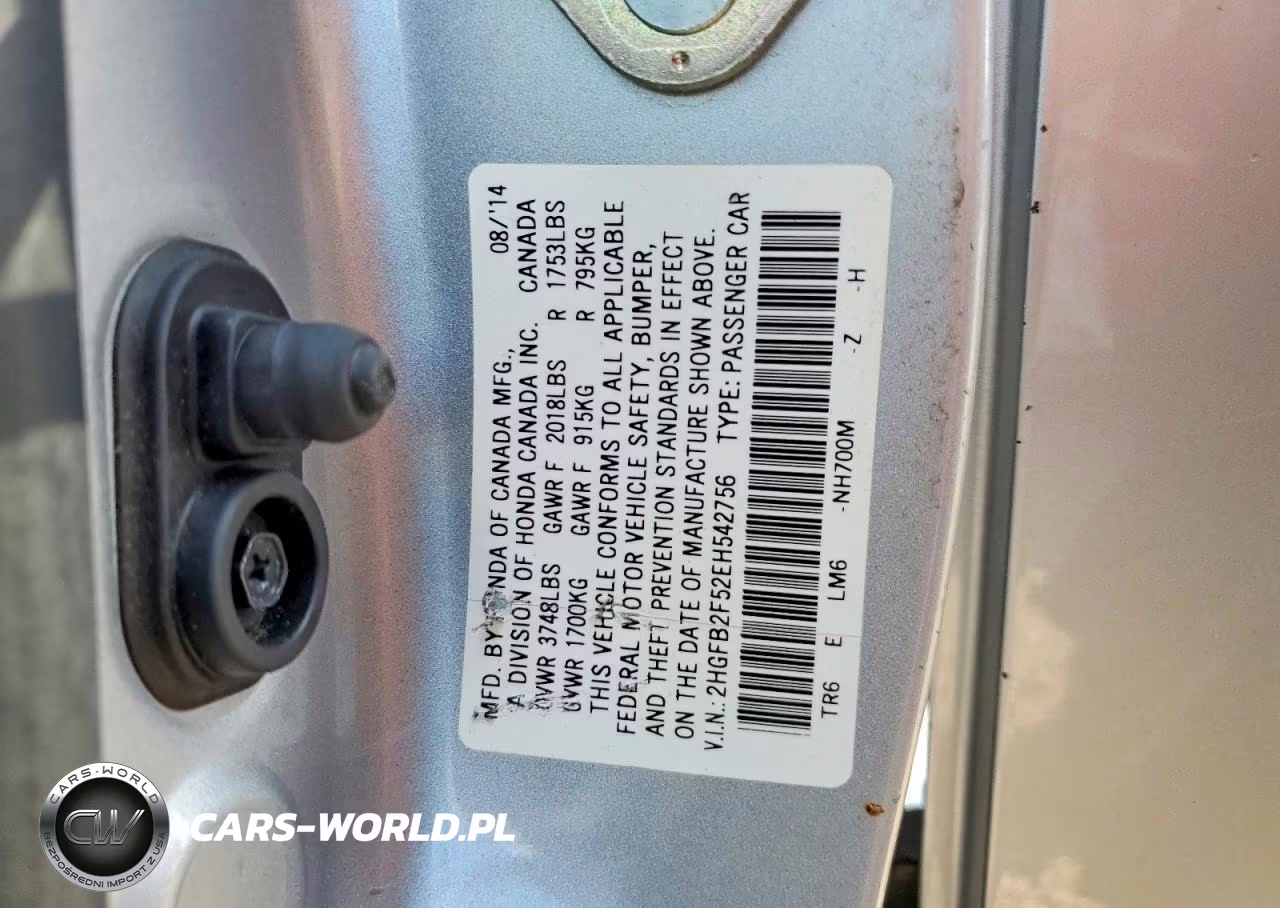 2014 Honda Civic Lx VIN:2HGFB2F52EH542756 - 13