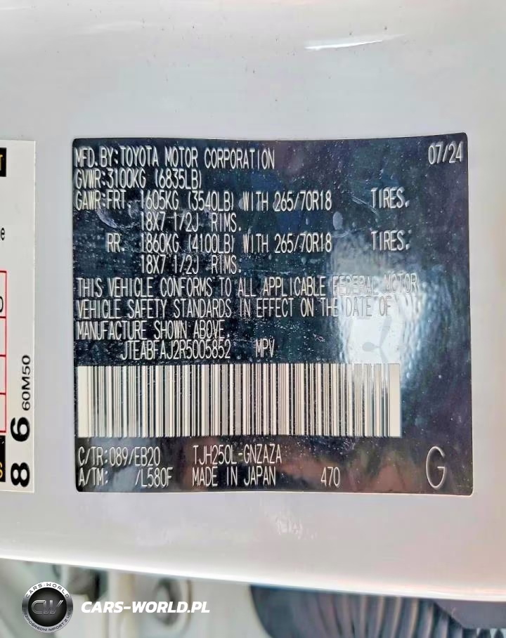 2024 Toyota Land Cruiser Base VIN:JTEABFAJ2R5005852 - 13