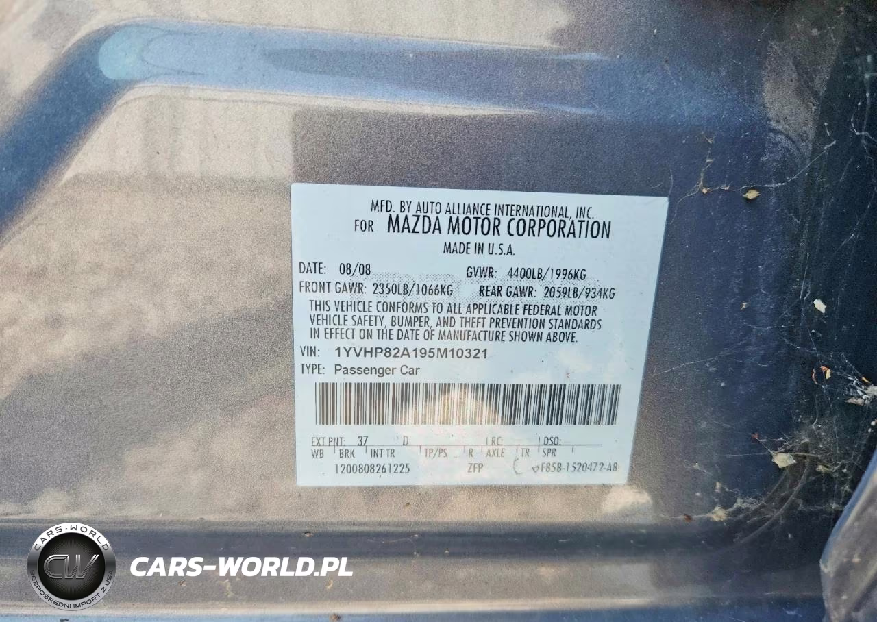 2009 Mazda 6 I VIN:1YVHP82A195M10321 - 12