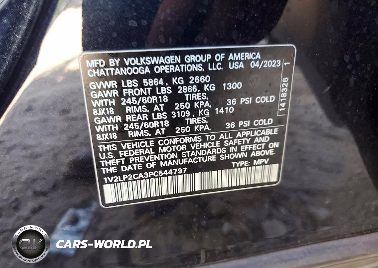 2023 Volkswagen Atlas Se VIN:1V2LP2CA3PC544797 - 13