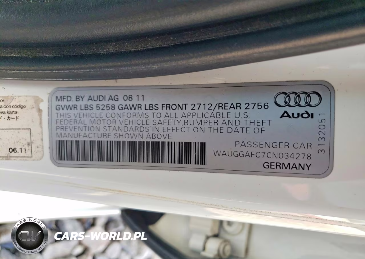 2012 Audi A6 Premium Plus VIN:WAUGGAFC7CN034278 - 12