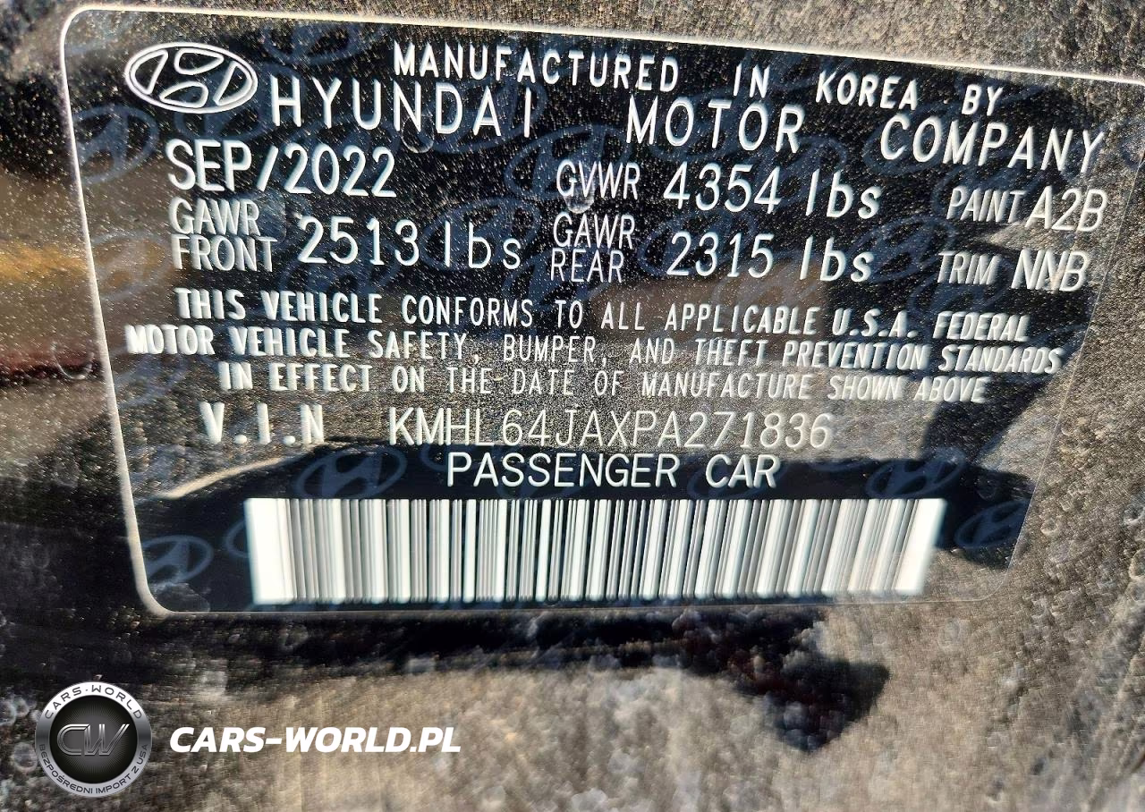 2023 Hyundai Sonata Sel VIN:KMHL64JAXPA271836 - 13