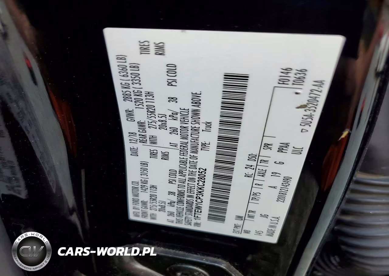 2019 Ford F150 Supercrew VIN:1FTEW1CP3KKC28052 - 12