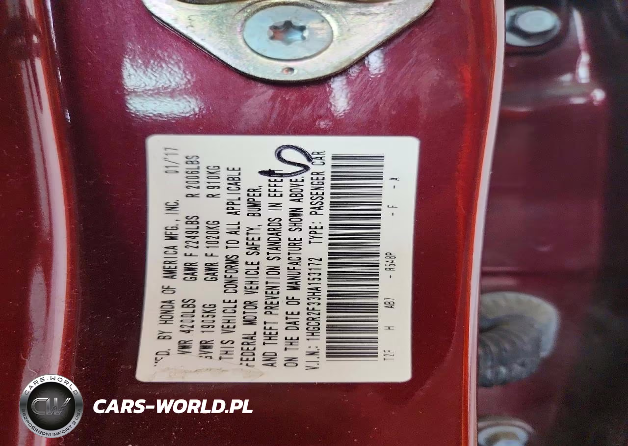 2017 Honda Accord Lx VIN:1HGCR2F33HA153172 - 12