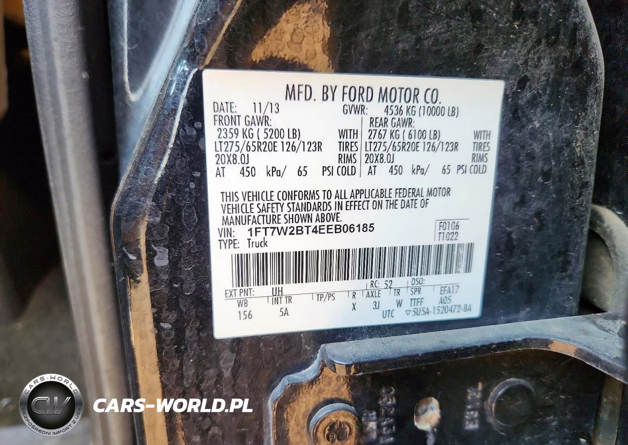 2014 Ford F250 Super Duty VIN:1FT7W2BT4EEB06185 - 12