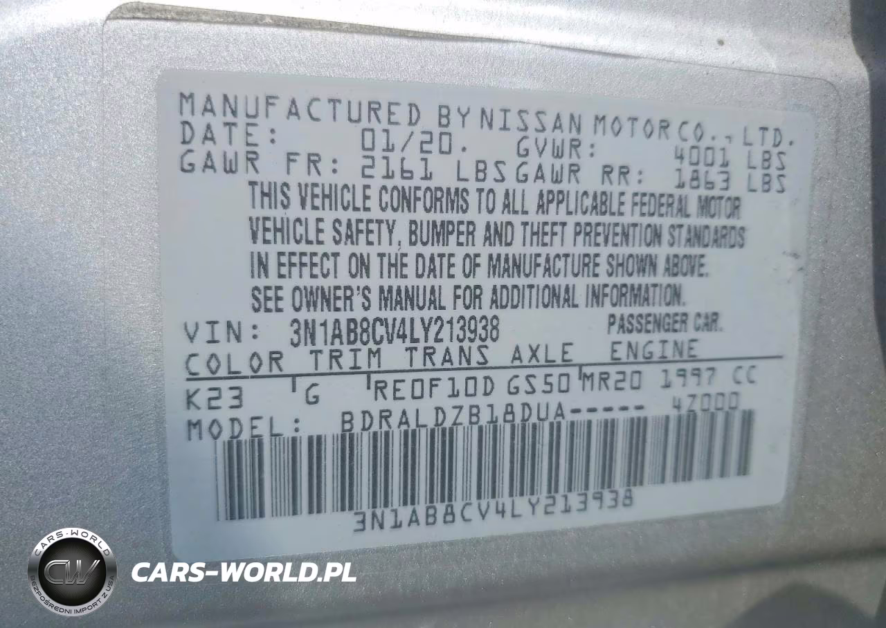 2020 Nissan Sentra Sv VIN:3N1AB8CV4LY213938 - 12
