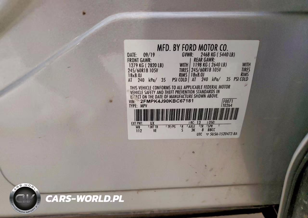 2019 Ford Edge Sel VIN:2FMPK4J90KBC67181 - 14