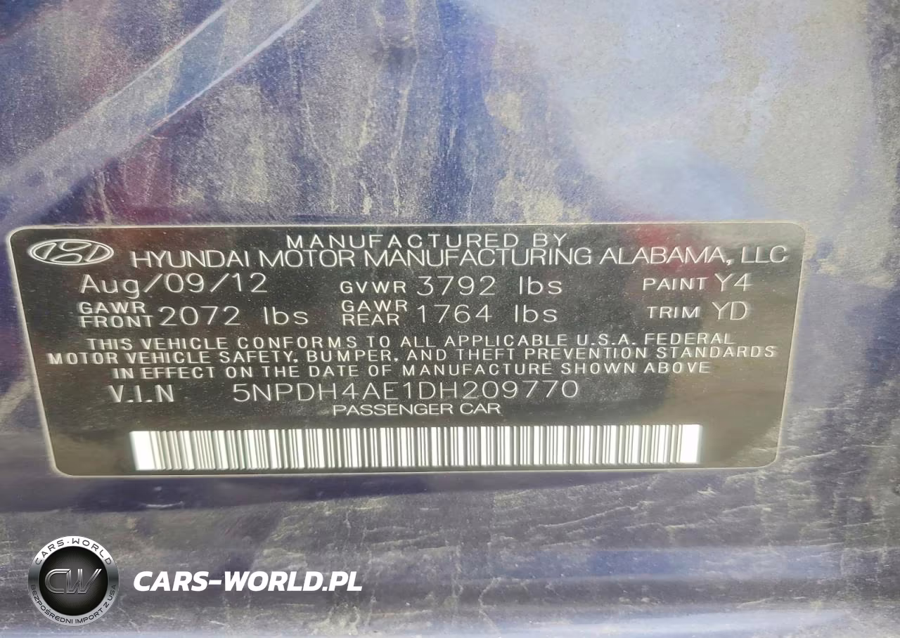 2013 Hyundai Elantra Gls VIN:5NPDH4AE1DH209770 - 12