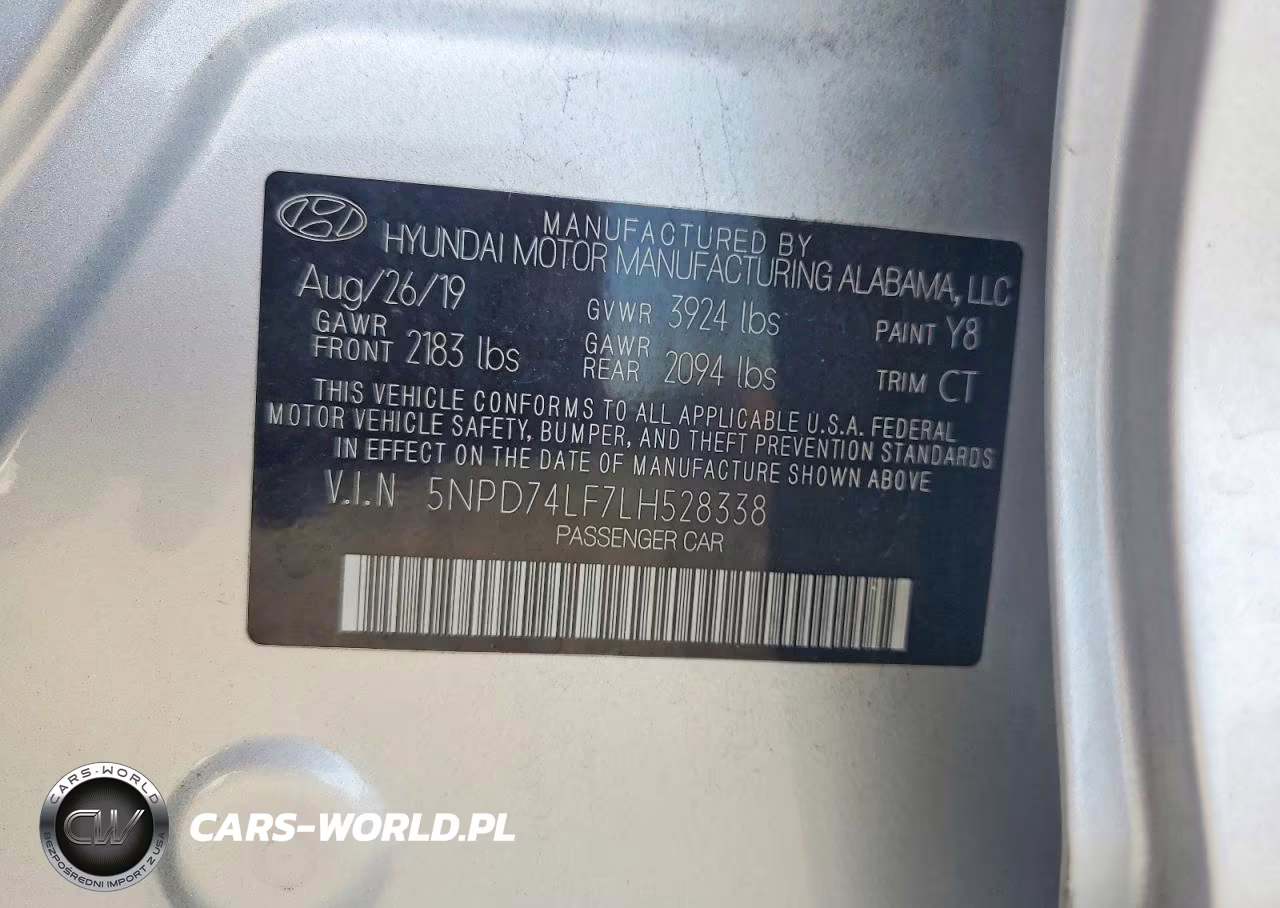 2020 Hyundai Elantra Se VIN:5NPD74LF7LH528338 - 12