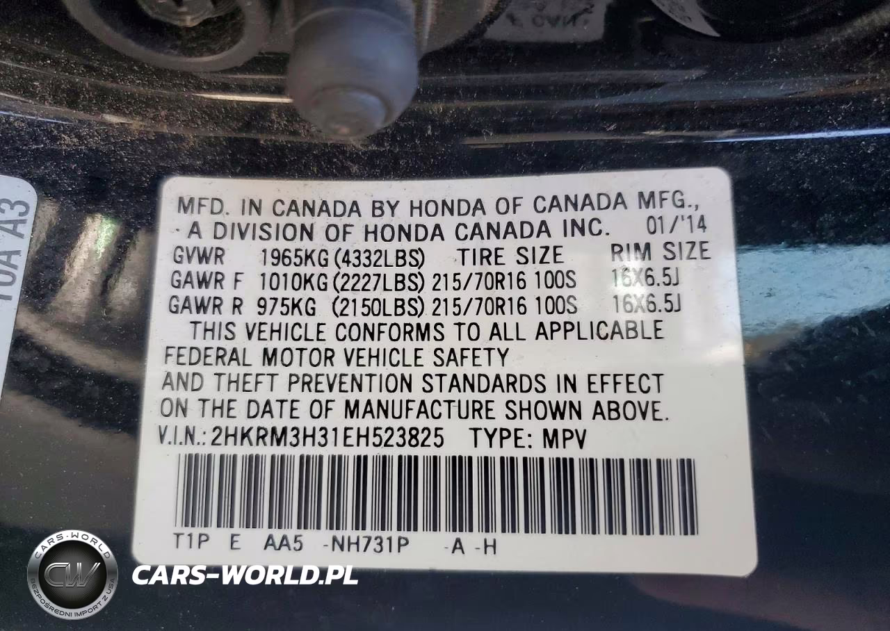 2014 Honda Cr-V Lx VIN:2HKRM3H31EH523825 - 14