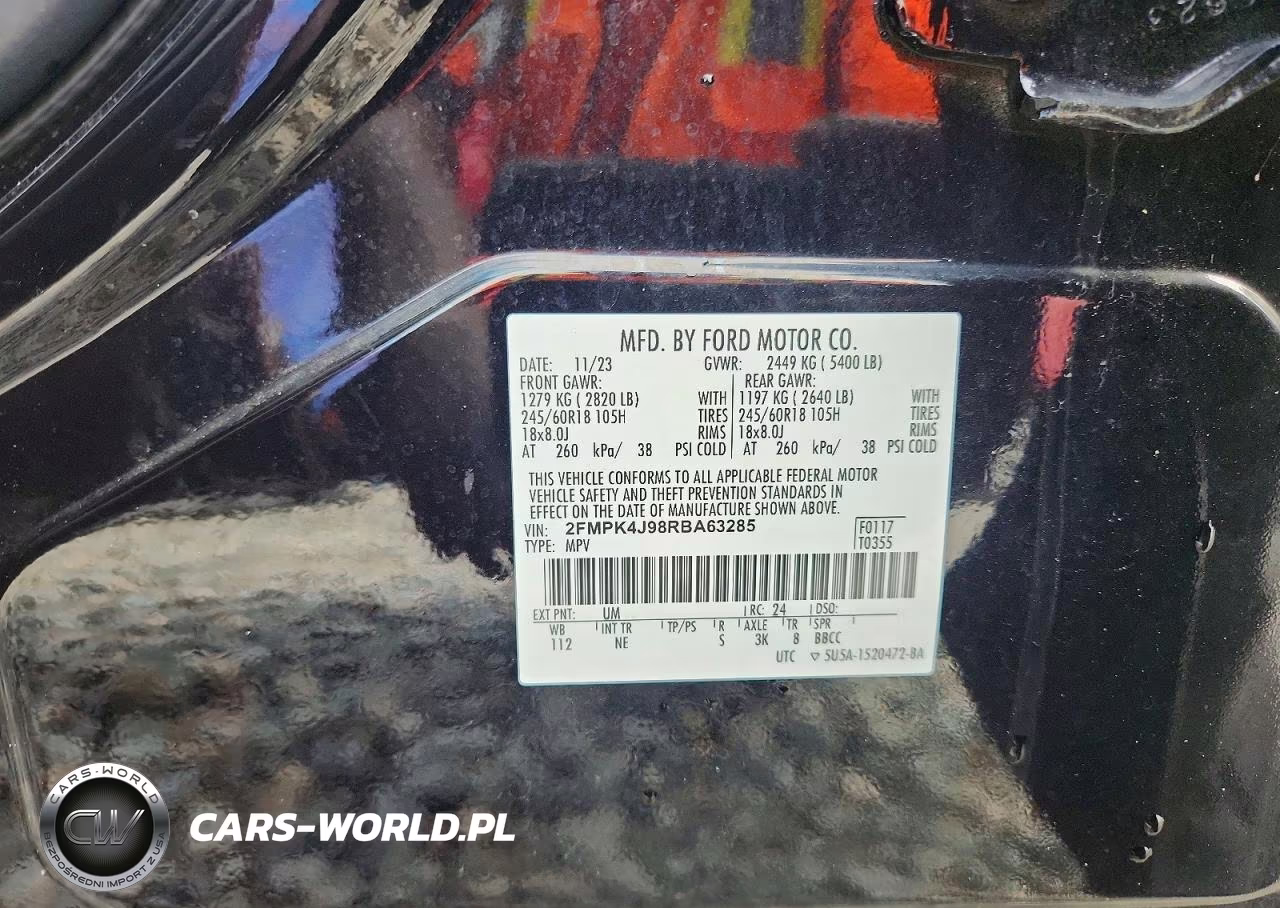 2024 Ford Edge Sel VIN:2FMPK4J98RBA63285 - 13