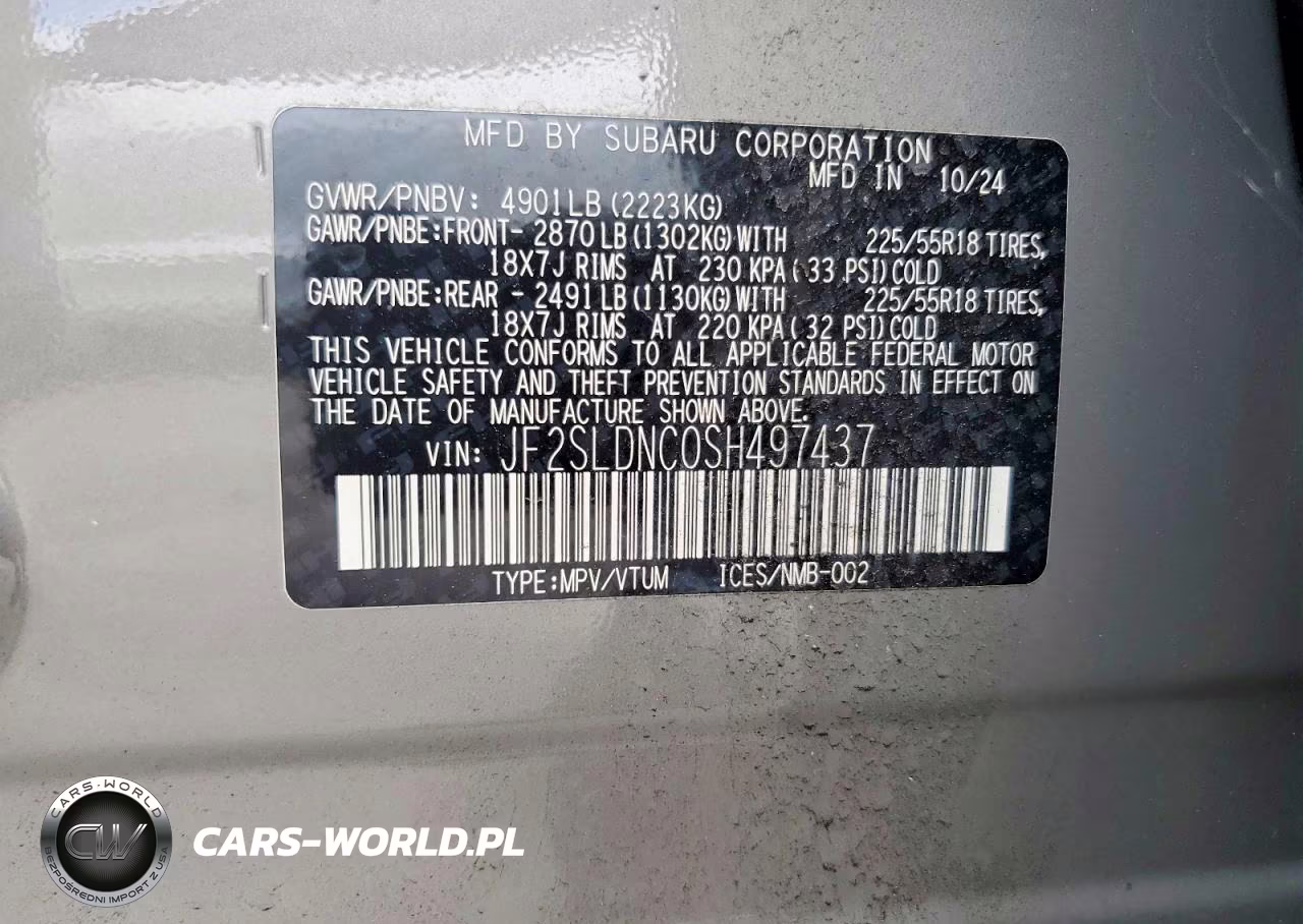 2025 Subaru Forester Limited VIN:JF2SLDNC0SH497437 - 12