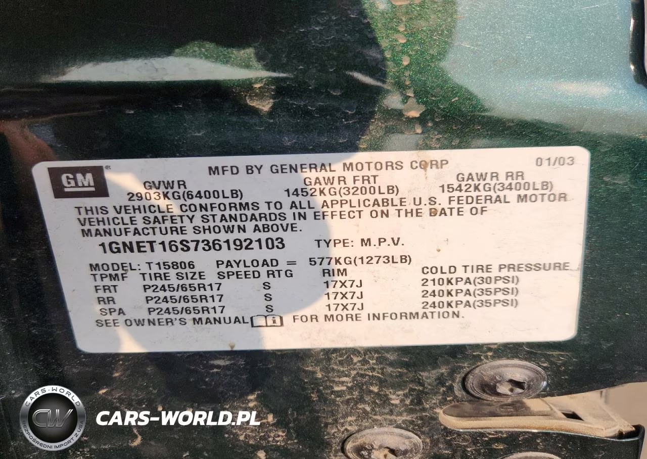 2003 Chevrolet Trailblazer Ext VIN:1GNET16S736192103 - 13