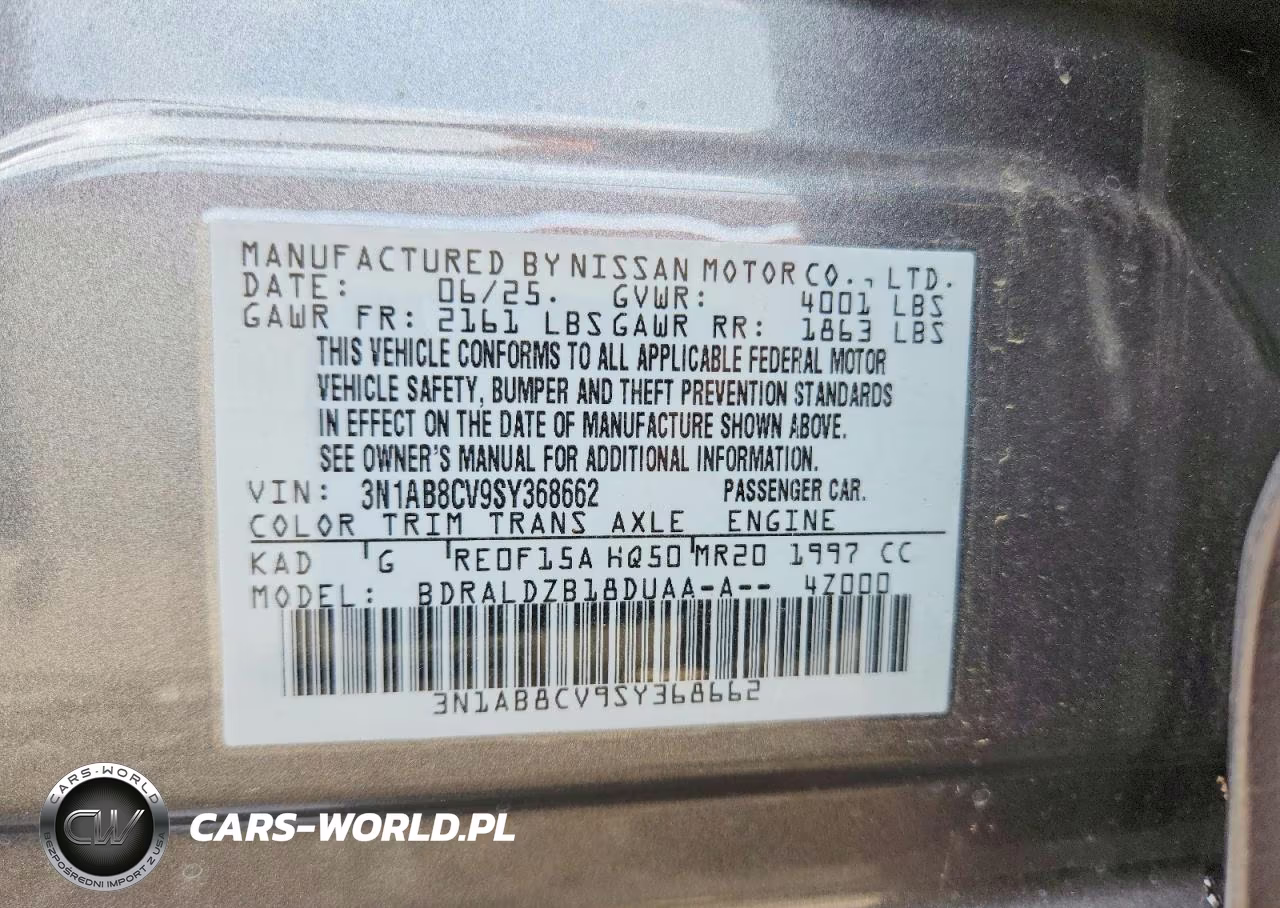 2025 Nissan Sentra Sv VIN:3N1AB8CV9SY368662 - 12