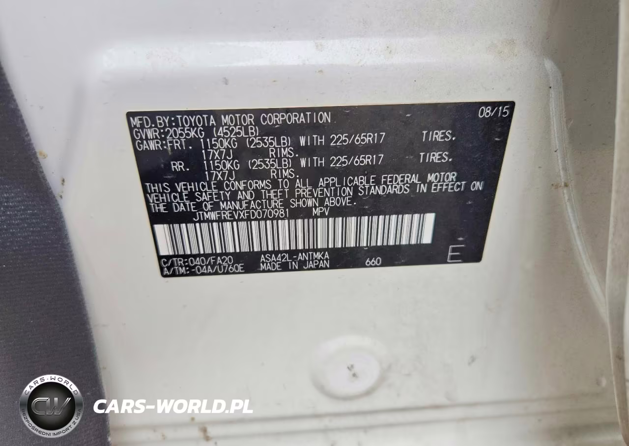 2015 Toyota Rav4 Xle VIN:JTMWFREVXFD070981 - 12